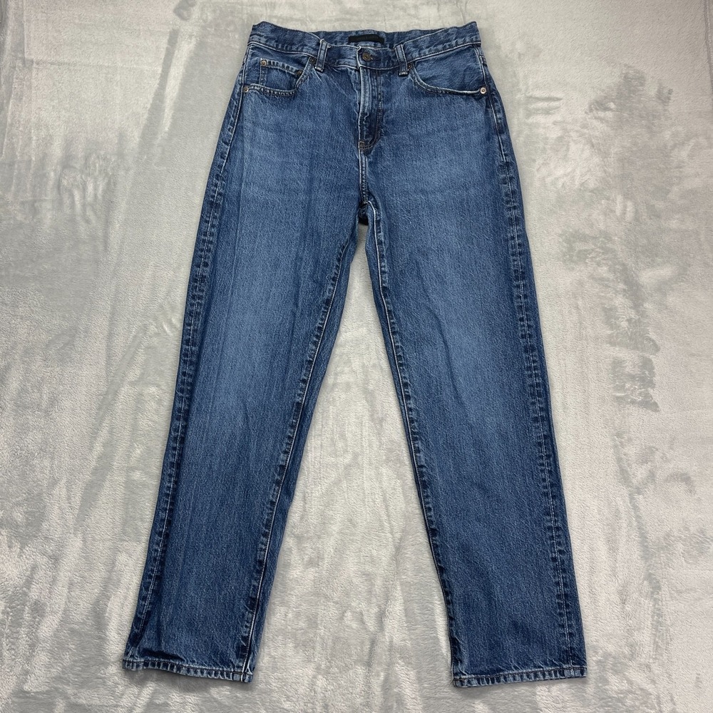 Uniqlo Jeans Mens 30x30 Blue Medium Wash Single Stitch‎ 5-Pocket Straight Leg